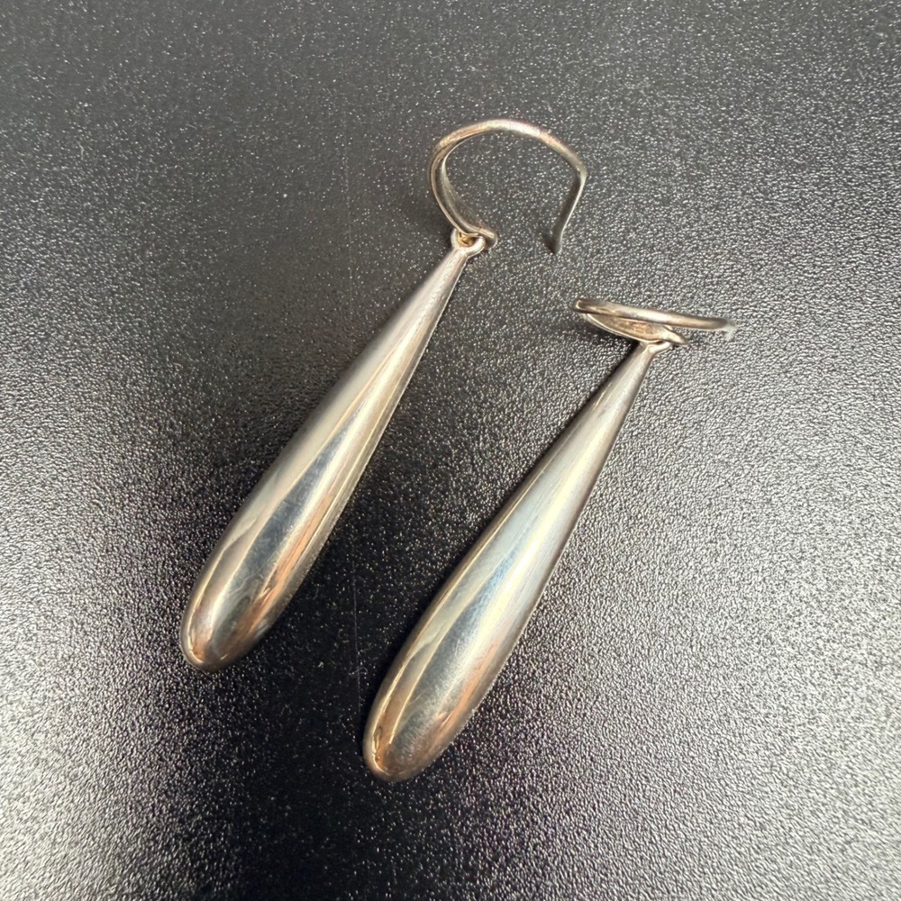 Teardrop Earrings 950 Silver Dangle Drops Minimalist